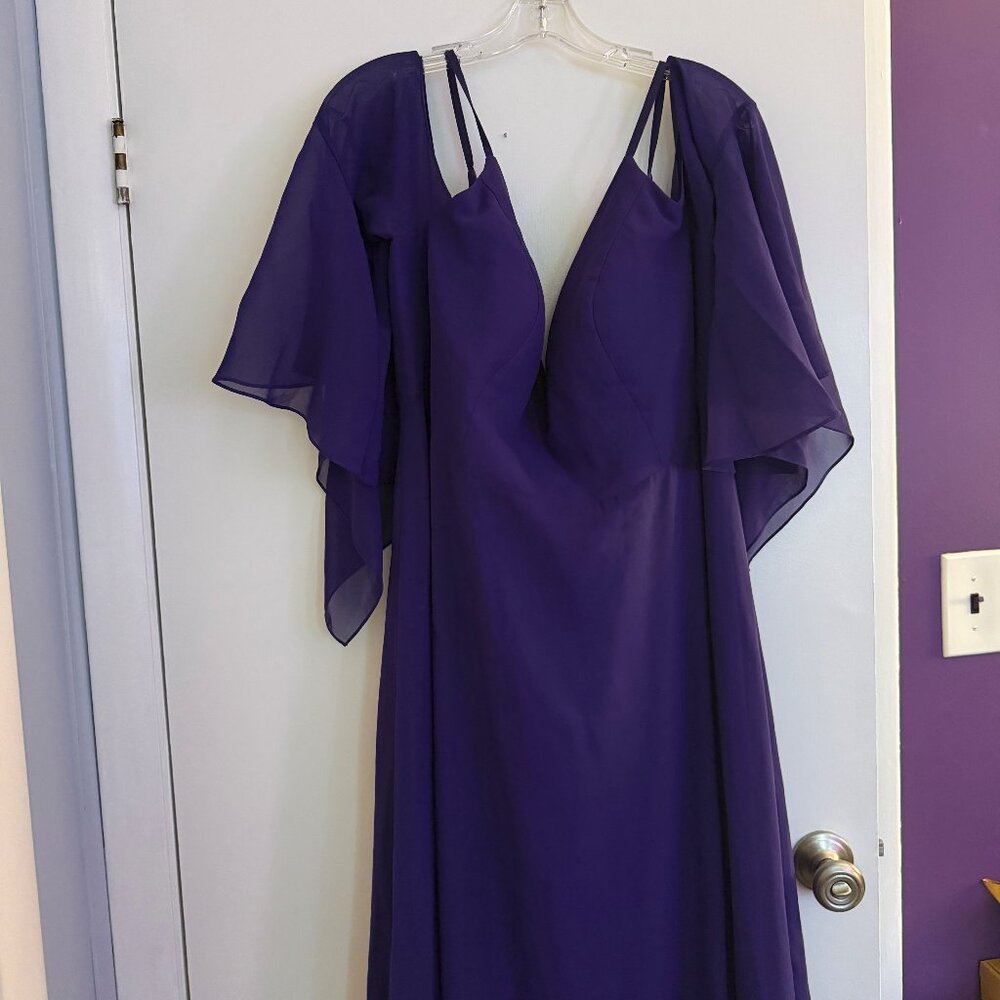 Purlple Birdesmaids Dress Cold Shoulder